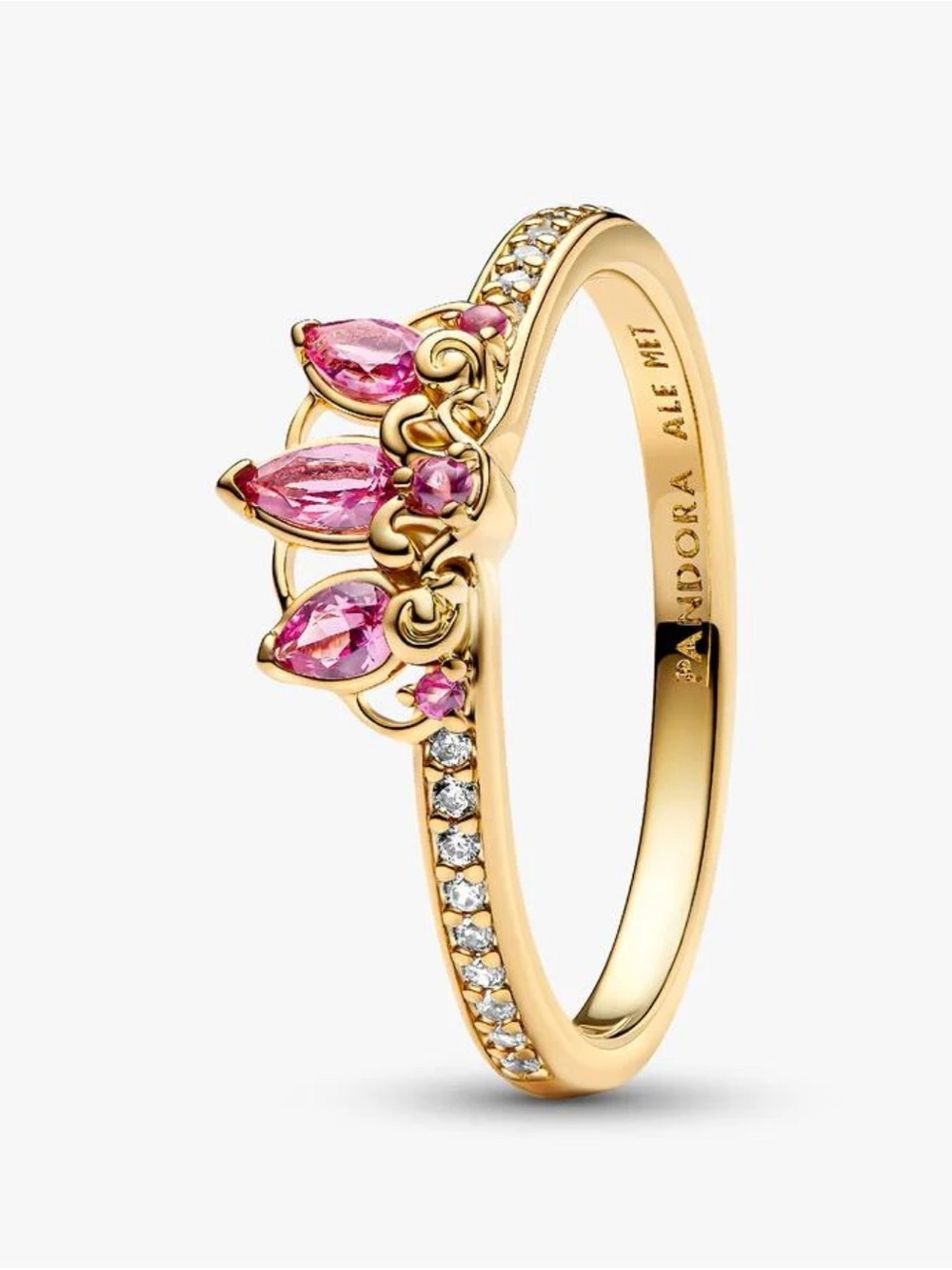 Pandora👑Disney Princess Pink Rapunzel Tiara Ring
14k Gold-plated metal blend